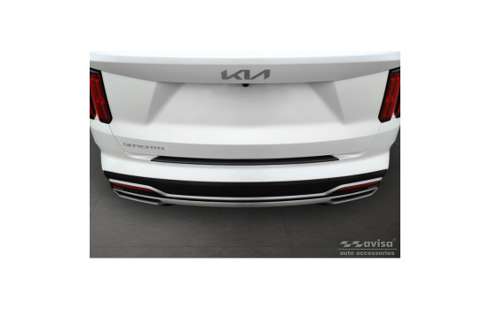 Matte Black Aluminum Bumper Protector suitable for Kia Sorento IV 2020- 'Riffled Plate', Image 2