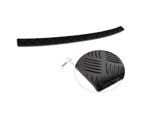 Matte black aluminum bumper protector suitable for Volkswagen Caddy V 2020- 'Riffled Plate', Image 6