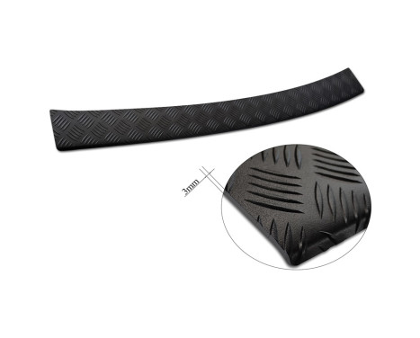 Matte black aluminum bumper protector suitable for Volkswagen ID. Buzz + Cargo Riffled Plate, Image 6
