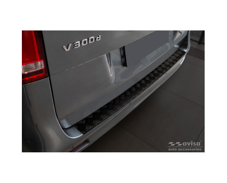 Matte Black Aluminum Rear Bumper Protector suitable for Mercedes Vito & V-Class 2014-2019 & Facelift