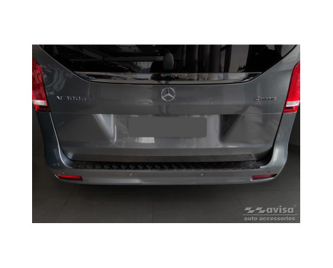 Matte Black Aluminum Rear Bumper Protector suitable for Mercedes Vito & V-Class 2014-2019 & Facelift, Image 2