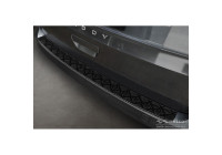 Matte Black Aluminum Rear Bumper Protector suitable for Volkswagen Caddy V 2020- 'Riffled Plate'