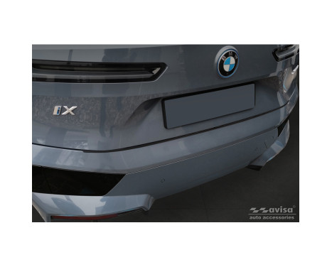 Matte black stainless steel bumper protector suitable for BMW iX (I20) 2021- 'Ribs', Image 2