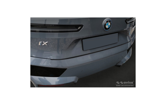 Matte black stainless steel bumper protector suitable for BMW iX (I20) 2021- 'Ribs', Image 2