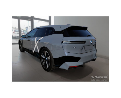 Matte black stainless steel bumper protector suitable for BMW iX (I20) 2021- 'Ribs', Image 4