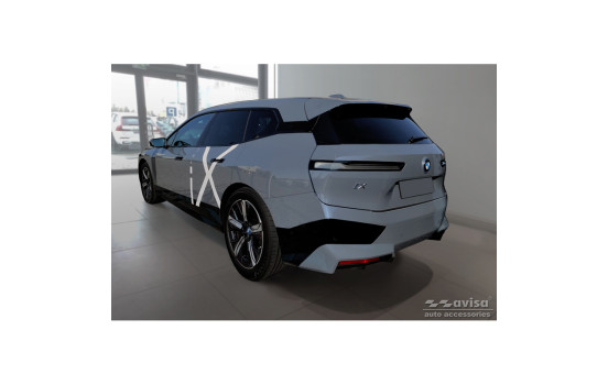 Matte black stainless steel bumper protector suitable for BMW iX (I20) 2021- 'Ribs', Image 4
