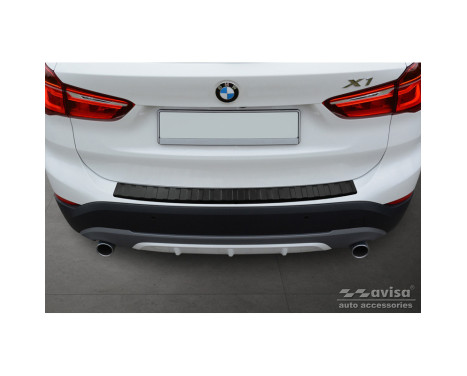 Matte black stainless steel bumper protector suitable for BMW X1 (F48) 2015-2022 'Ribs', Image 2