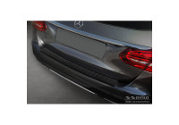 Matte black stainless steel bumper protector suitable for Mercedes C-Class W205 Kombi 2014-2021 'Ribs'