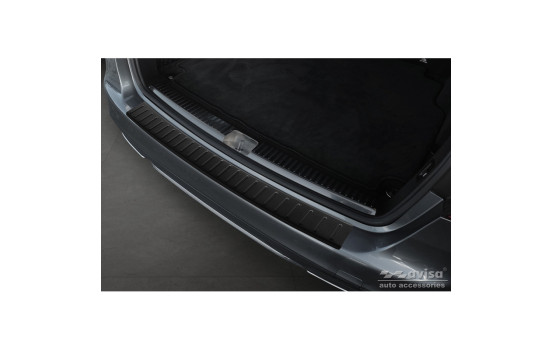 Matte black stainless steel bumper protector suitable for Mercedes C-Class W205 Kombi 2014-2021 'Ribs', Image 3