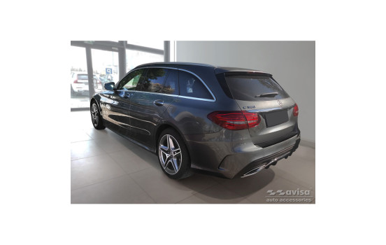 Matte black stainless steel bumper protector suitable for Mercedes C-Class W205 Kombi 2014-2021 'Ribs', Image 4