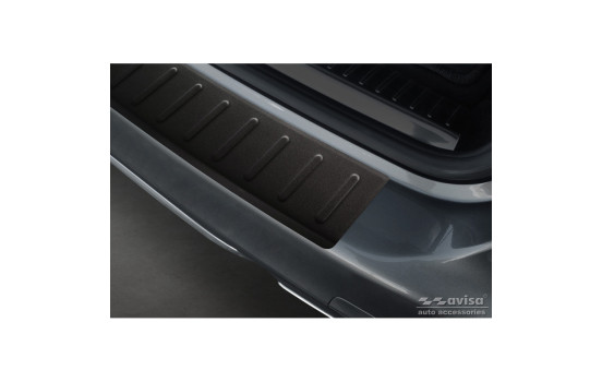 Matte black stainless steel bumper protector suitable for Mercedes C-Class W205 Kombi 2014-2021 'Ribs', Image 5