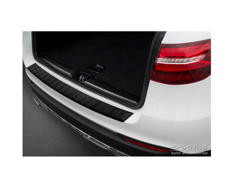 Matte black stainless steel bumper protector suitable for Mercedes GLC 5-door 2015-2019 & FL 2019- 'Ribs'