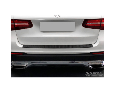 Matte black stainless steel bumper protector suitable for Mercedes GLC 5-door 2015-2019 & FL 2019- 'Ribs', Image 3