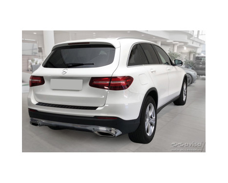 Matte black stainless steel bumper protector suitable for Mercedes GLC 5-door 2015-2019 & FL 2019- 'Ribs', Image 4