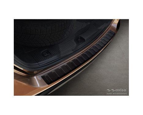 Matte black stainless steel bumper protector suitable for Opel Mokka X 2016- 'Ribs', Image 3