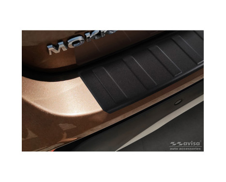 Matte black stainless steel bumper protector suitable for Opel Mokka X 2016- 'Ribs', Image 5