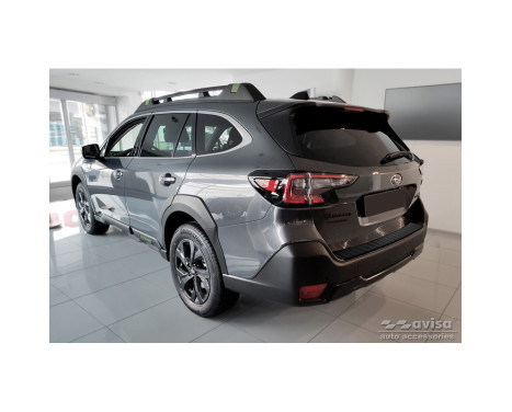 Matte black stainless steel bumper protector suitable for Subaru Outback (BT) 2020- 'Ribs', Image 4