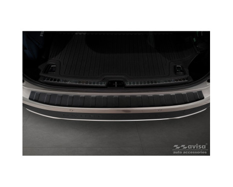 Matte black stainless steel bumper protector suitable for Volvo V90 9/2016- 'Ribs', Image 3
