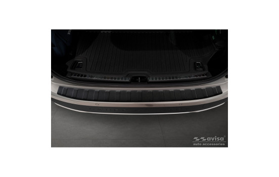 Matte black stainless steel bumper protector suitable for Volvo V90 9/2016- 'Ribs', Image 3