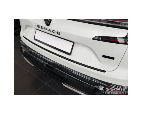 Matte Black Stainless Steel Rear Bumper Protector for Renault Espace VI E-Tech Hybrid 2023- 'Ribs'