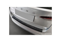 Matte black stainless steel Rear bumper protector for Skoda Octavia Combi (NX5) incl. RS 2020- 'Ribs'