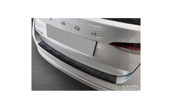 Matte black stainless steel Rear bumper protector for Skoda Octavia Combi (NX5) incl. RS 2020- 'Ribs'