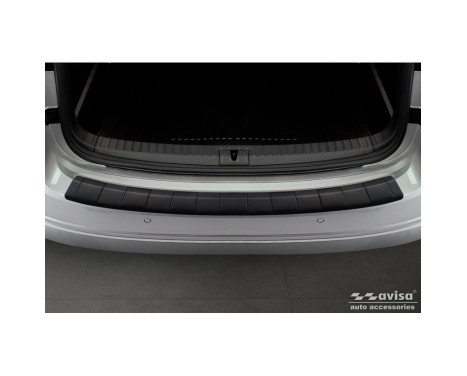 Matte black stainless steel Rear bumper protector for Skoda Octavia Combi (NX5) incl. RS 2020- 'Ribs', Image 2