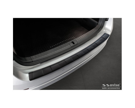 Matte black stainless steel Rear bumper protector for Skoda Octavia Combi (NX5) incl. RS 2020- 'Ribs', Image 4