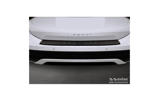 Matte black stainless steel rear bumper protector for Volkswagen T-Cross 2019-2024 & FL 2024 - 'Ribs', Image 2