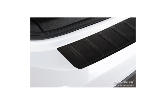Matte black stainless steel rear bumper protector for Volkswagen T-Cross 2019-2024 & FL 2024 - 'Ribs', Image 3