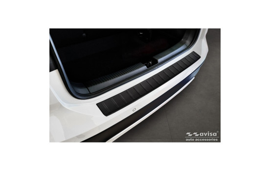 Matte black stainless steel rear bumper protector for Volkswagen T-Cross 2019-2024 & FL 2024 - 'Ribs', Image 4