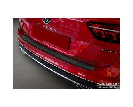 Matte black stainless steel rear bumper protector for Volkswagen Tiguan II / Allspace incl. Facelift & RL