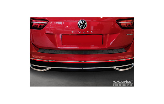 Matte black stainless steel rear bumper protector for Volkswagen Tiguan II / Allspace incl. Facelift & RL, Image 2