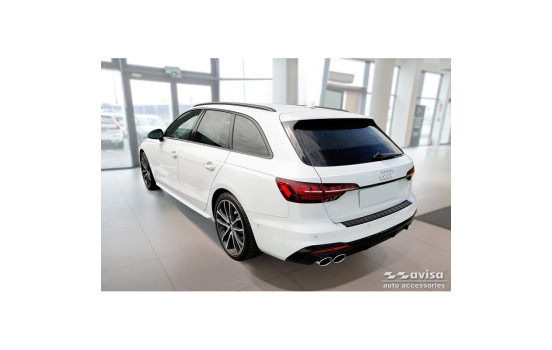 Matte black stainless steel rear bumper protector suitable for Audi A4 Avant S-Line 2015-2019 & Facelift 2019-, Image 5
