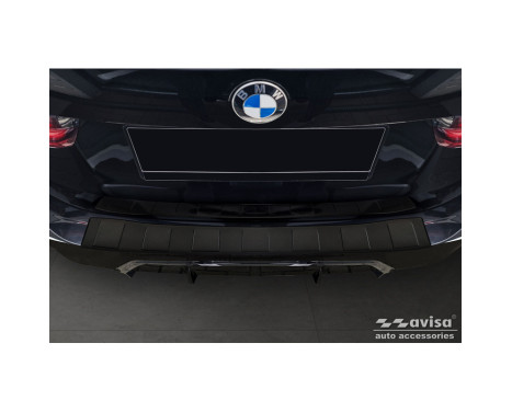 Matte black stainless steel rear bumper protector suitable for BMW 3 Series Touring (G21) Facelift 2022 - with M-Package