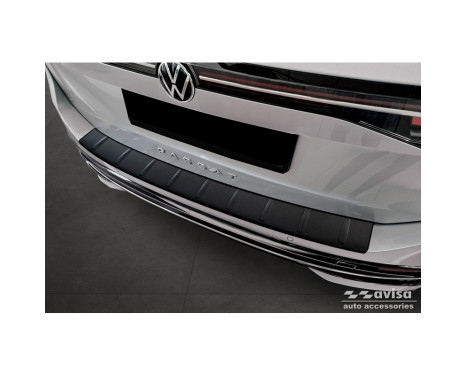 Matte black stainless steel Rear bumper protector suitable for Volkswagen Passat Variant (CJ5) 2023- 'Ribs'