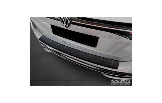 Matte black stainless steel Rear bumper protector suitable for Volkswagen Passat Variant (CJ5) 2023- 'Ribs'