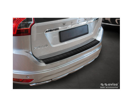 Matte black stainless steel Rear bumper protector suitable for Volvo XC60 Facelift 2013-2017 'Ribs'