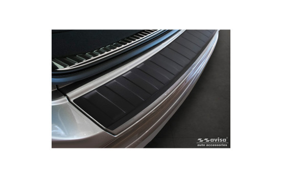 Matte black stainless steel Rear bumper protector suitable for Volvo XC60 Facelift 2013-2017 'Ribs', Image 3