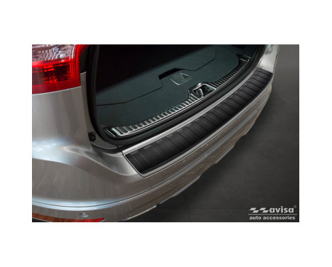 Matte black stainless steel Rear bumper protector suitable for Volvo XC60 Facelift 2013-2017 'Ribs', Image 4