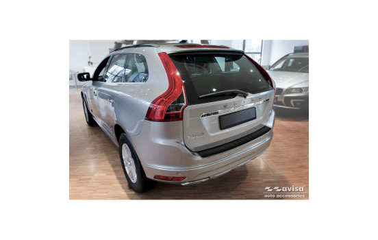 Matte black stainless steel Rear bumper protector suitable for Volvo XC60 Facelift 2013-2017 'Ribs', Image 5