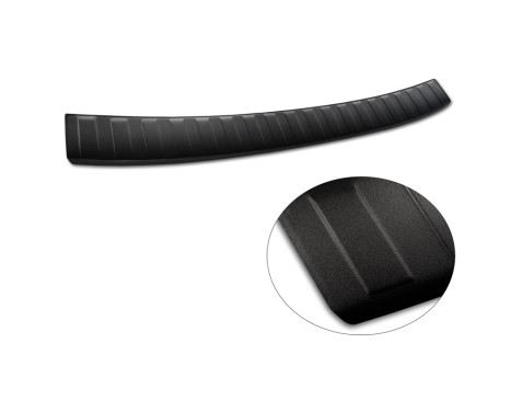 Matte black stainless steel Rear bumper protector suitable for Volvo XC60 Facelift 2013-2017 'Ribs', Image 6