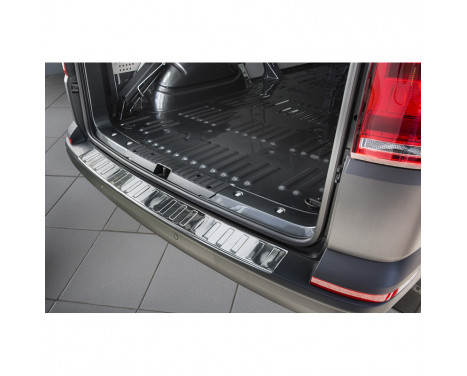 RVS Achterbumperprotector Volkswagen Transporter T6 2015- (with tailgate) 'Ribs'