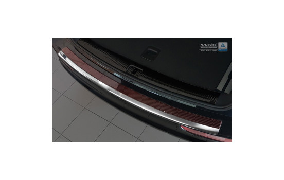 Stainless steel bumper protector suitable for 'Deluxe' Audi Q5 2008-2016 Chrome/Red-Black Carbon
