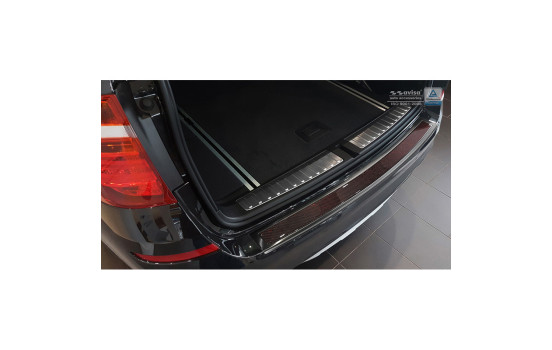 Stainless steel bumper protector suitable for 'Deluxe' BMW X3 F25 2014-2017 Black/Red-Black Carbon, Image 4