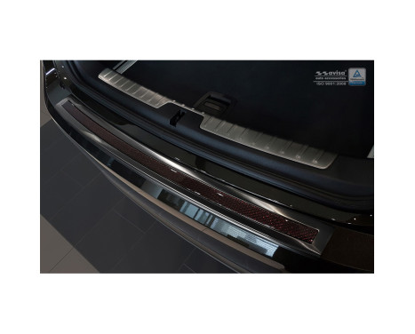 Stainless steel bumper protector suitable for 'Deluxe' BMW X6 F16 2014- Black/Red-Black Carbon