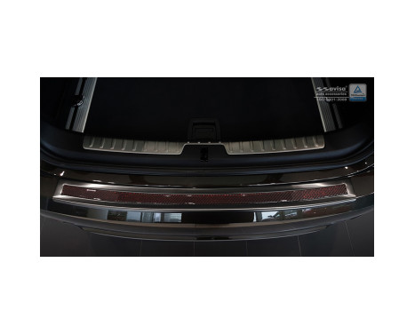 Stainless steel bumper protector suitable for 'Deluxe' BMW X6 F16 2014- Black/Red-Black Carbon, Image 3