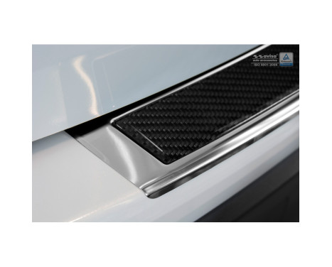 Stainless steel bumper protector suitable for 'Deluxe' Mazda CX5 2012-2017 Chrome/Black Carbon, Image 5