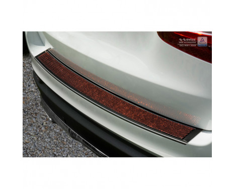 Stainless steel bumper protector suitable for 'Deluxe' Mercedes GLC 2015- Black/Red-Black Carbon