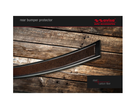 Stainless steel bumper protector suitable for 'Deluxe' Mercedes GLC 2015- Black/Red-Black Carbon, Image 5